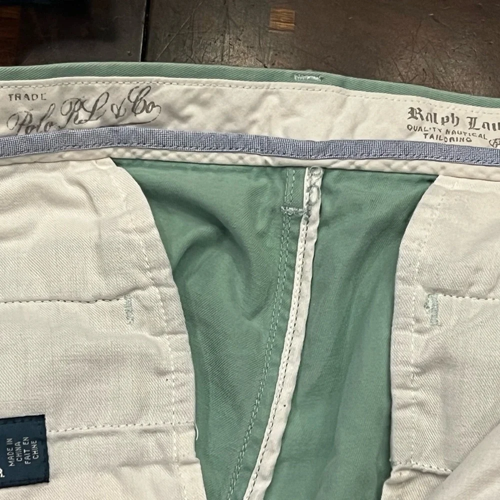 Ralph Lauren VTG Light Green Sailboat Embroidered Yacht Men's Shorts Sz 42